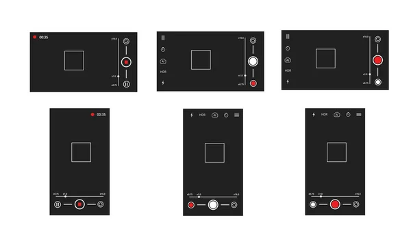 Kamera Képernyős Telefon Mobil Interfész Alkalmazás Okostelefon Fotó Képkereső Vektor — Stock Vector