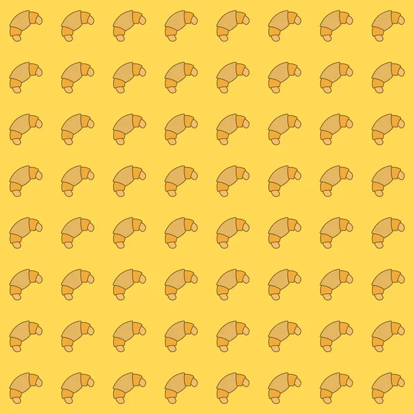 Nahtloses Vektormuster Mit Einfachem Croissant Symbol Illustration Von Lebensmittelmustern Für — Stockvektor