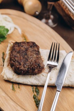 Buğday tortilla kavrulmuş Dana ile katlanmış 