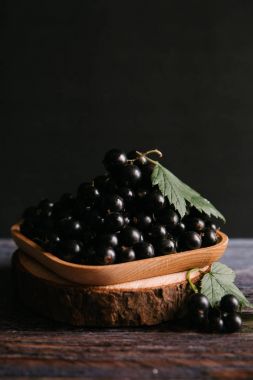 Olgun blackcurrant ile kahverengi plaka 