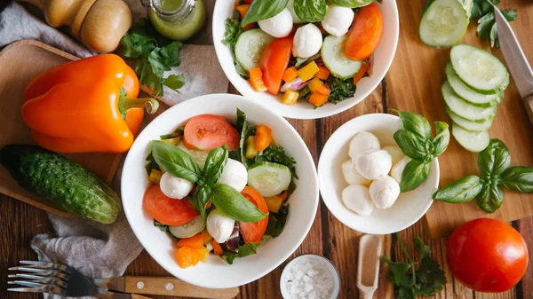 stock image Vegetables salad with mozzarella