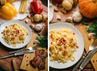 kabak ve pastırma ile makarna