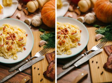 kabak ve pastırma ile makarna