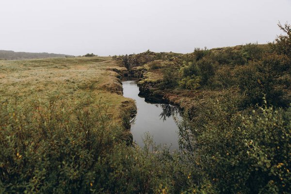 river in Icelandic landscape