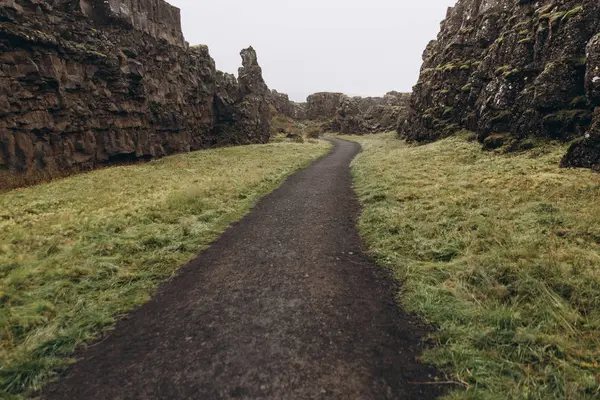 İzlanda manzara yolda — Stok fotoğraf