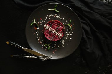 Pancar tartare yosunlar ile Üstten Görünüm 