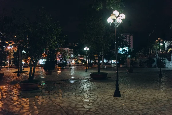 Vista Ciudad Vacía Por Noche — Foto de Stock