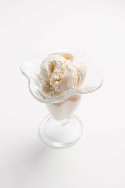 Vanilla Ice Cream Served Glass — Stock Photo, Image