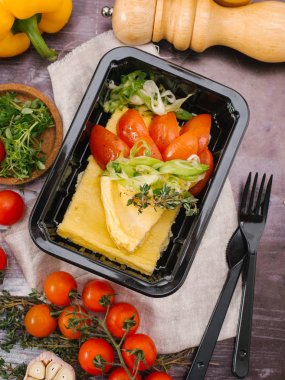 sebze ile lezzetli omlet yakından görmek 