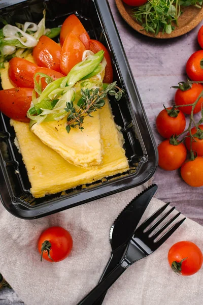 Vista Cerca Deliciosa Tortilla Con Verduras — Foto de Stock