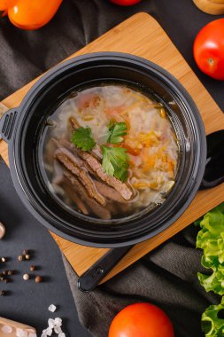 plastik kase lezzetli çorba yakından görmek