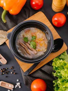 plastik kase lezzetli çorba yakından görmek