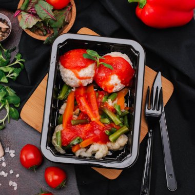 lezzetli köfte ve sebze yakından görmek 