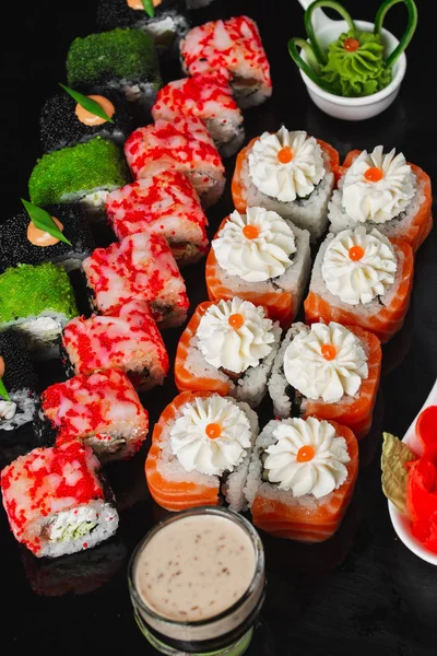 Sushi Set Dark Background — Stock Photo, Image