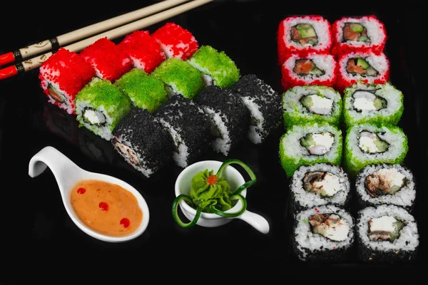 Sushi Set Dark Background — Stock Photo, Image