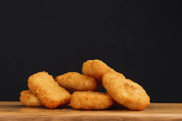 Delicious Chicken Nuggets Wooden Table — 스톡 사진