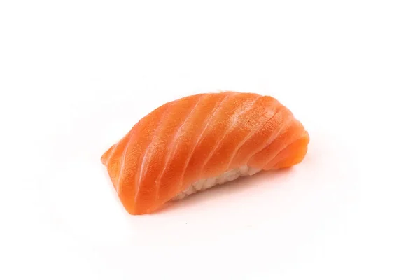 Primo Piano Vista Nigiri Sushi Roll Isolato Sfondo Bianco — Foto Stock