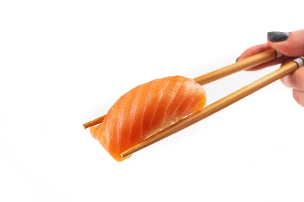 Nigiri Sushi Roll Isolato Sfondo Bianco — Foto Stock