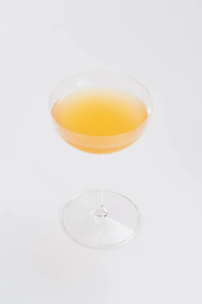 Closeup View Fresh Yellow Color Cocktail Glass — 스톡 사진