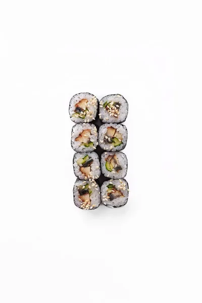 Originální Japonské Sushi Tuňákem Avokádem Nori Smetanovým Sýrem — Stock fotografie