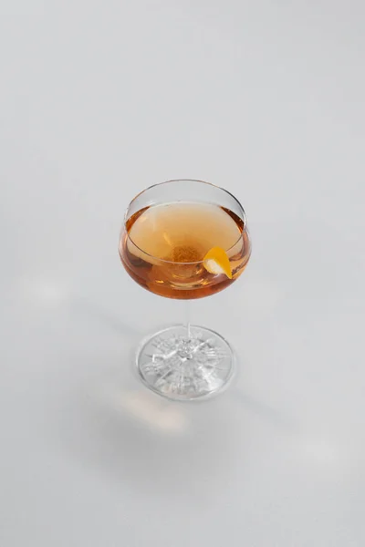 Vaso Whisky Con Rodaja Naranja — Foto de Stock