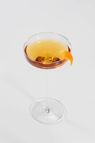 Verre Whisky Avec Tranche Orange — Photo