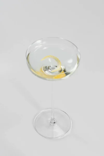 glass of champagne with lemon slice