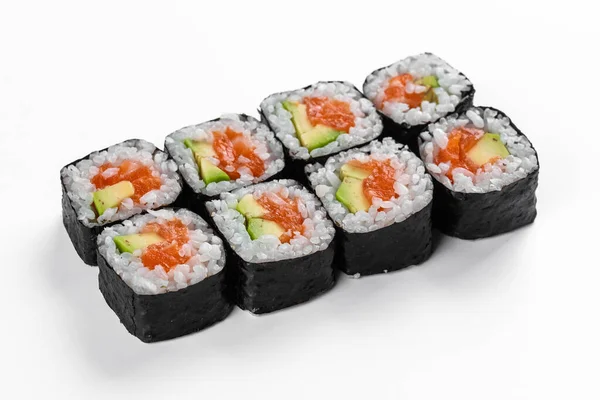 Sushi Rollen Mit Lachs Und Avocado — Stockfoto