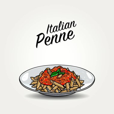 Vektör İtalyan Penne plaka