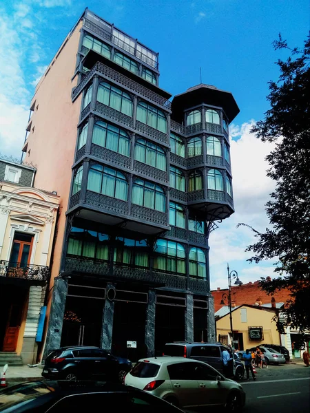 Edificio azul en Tiflis, Georgia — Foto de Stock