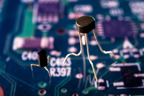 Vue Rapprochée Des Transistors Tant Que Bug Virus — Photo