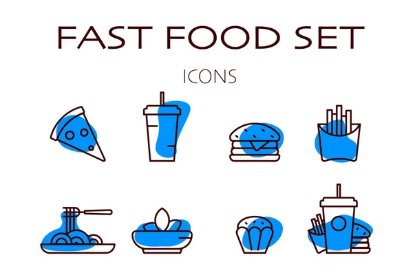 Fast food restoran ikonu seti