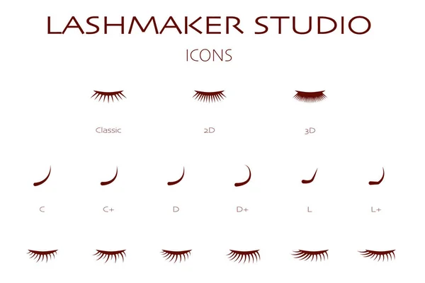 Instagram ve web sitesi için kirpik stüdyosu simgeleri