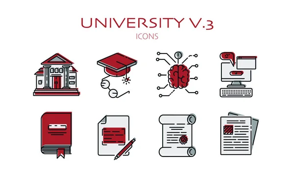 Üniversite ve eğitim v3 için simge kümesi