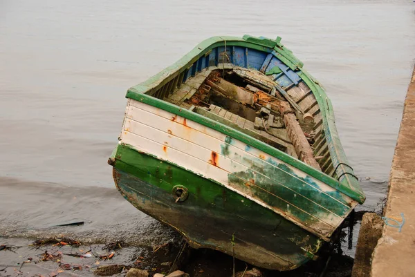 Bărci Pescuit Din Lemn Vechi Abandonate Docul Uscat Orașul Cananeia — Fotografie, imagine de stoc