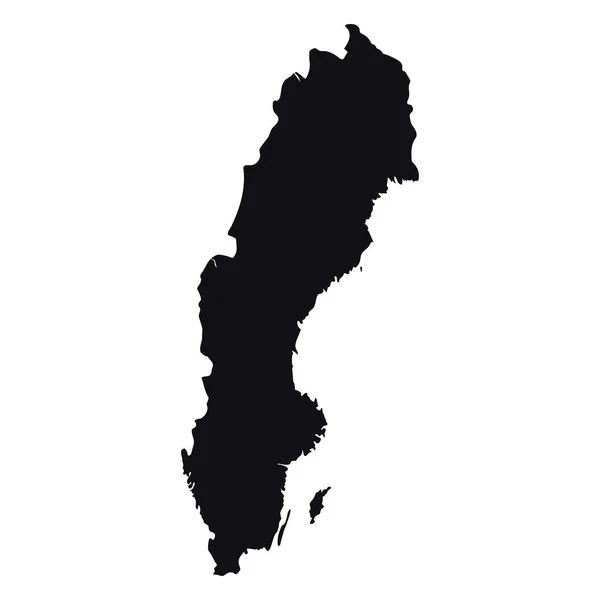 Mapa vectorial detallado alto - Suecia — Vector de stock