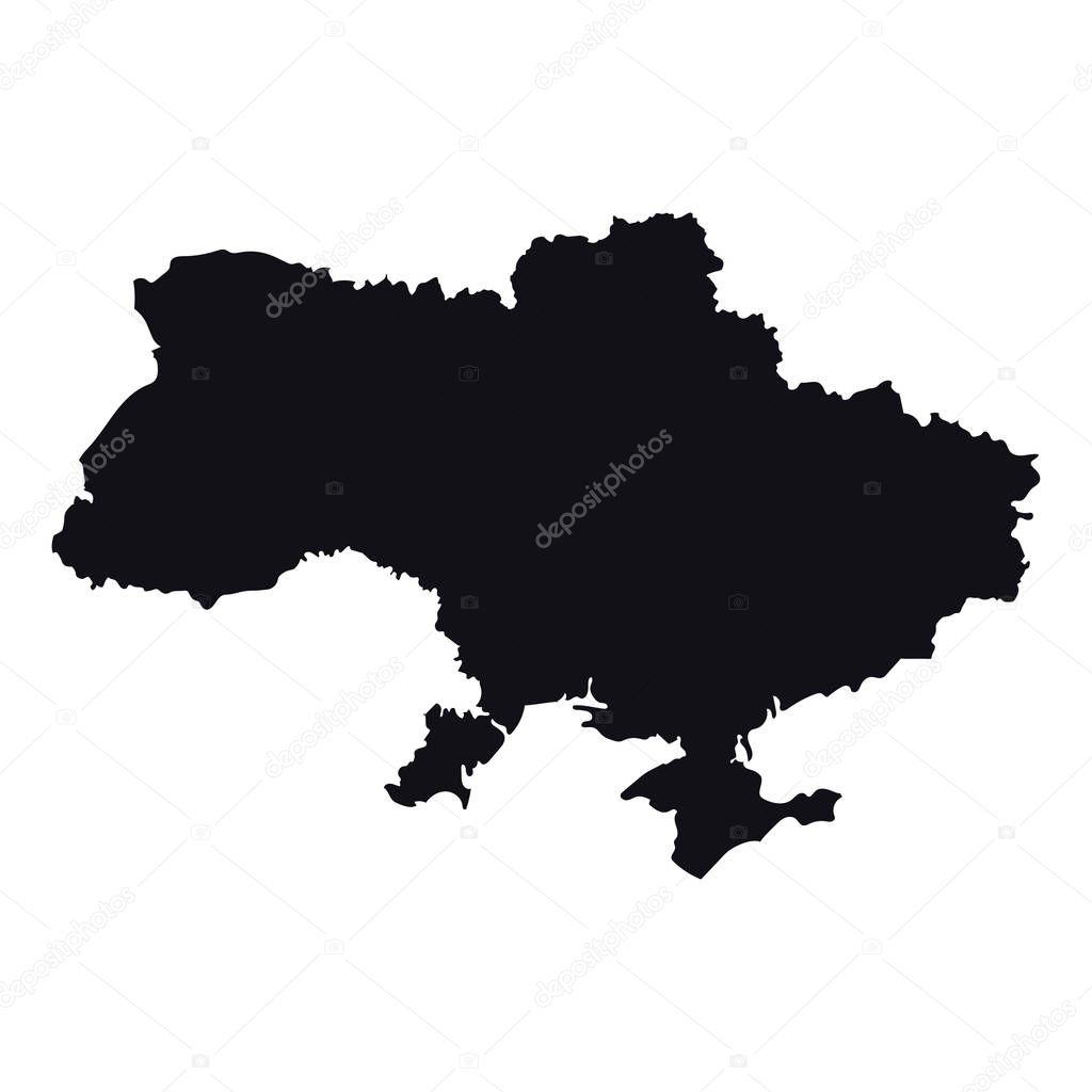 High detailed vector map - Ukraine