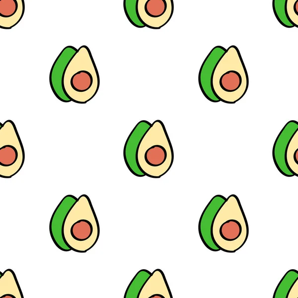Vector seamless pattern with hand drawn doodle avocado. Good for fabric print design and wrapping paper roll. — 图库矢量图片
