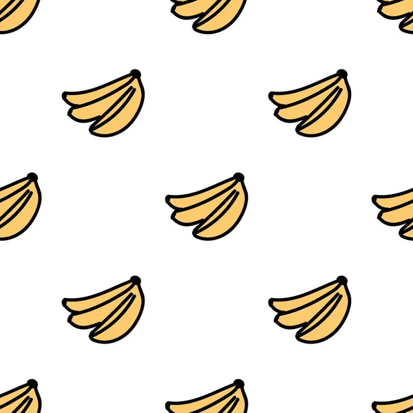 Seamless pattern. Color hand drawn banana. Vector — 图库矢量图片