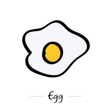 Fried egg. Isolated on white. Vector