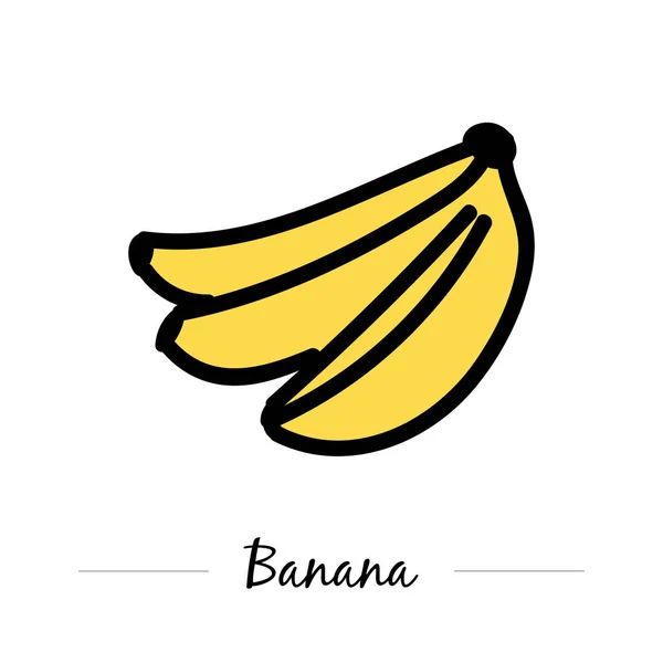 Banana colorida. Isolado em branco. Vetor — Vetor de Stock