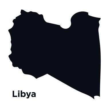 Libya, Afrika haritası, beyaz vektöre izole edilmiş.