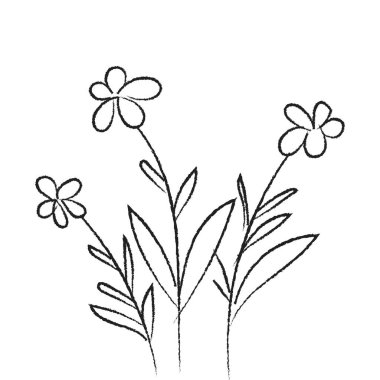 Bahar çiçeği. El çizimi karalama elementi. - vektör