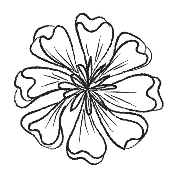 Flor Primavera Elemento Garabato Dibujado Mano Vector — Archivo Imágenes Vectoriales