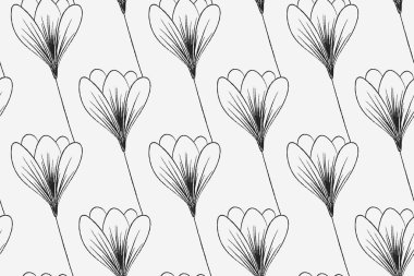 Elle çizilmiş çiçeksiz desen. - Resim.