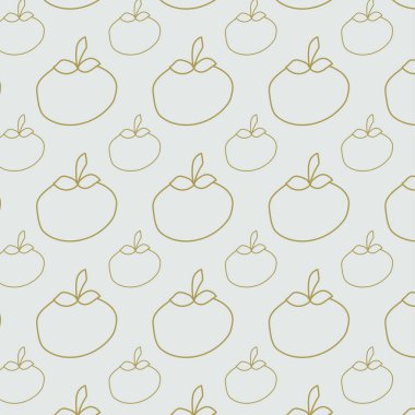 Sevimli el çizimi kusursuz desen - Domates - vektör çizimi