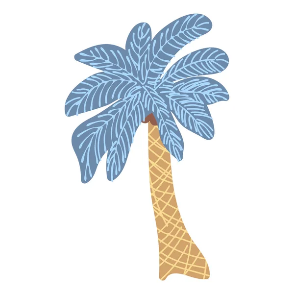 Palmier Palme Dessinée Main Isolée Sur Blanc Illustration Vectorielle — Image vectorielle
