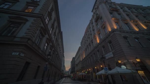 ブダペストハンガリーの路地時間の経過 — ストック動画