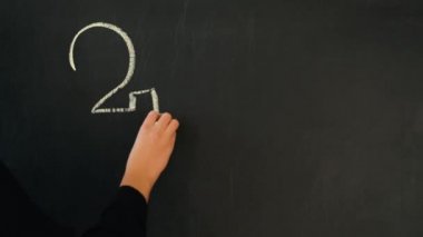 Mutlu yeni yıl çizim tebeşir 