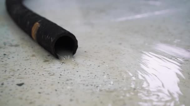 Dirty Water Flows Pipe — Stock Video